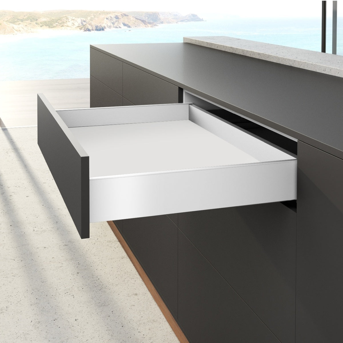 Sertar AvanTech You H101, finisaj alb, extras dintr-un corp de bucatarie