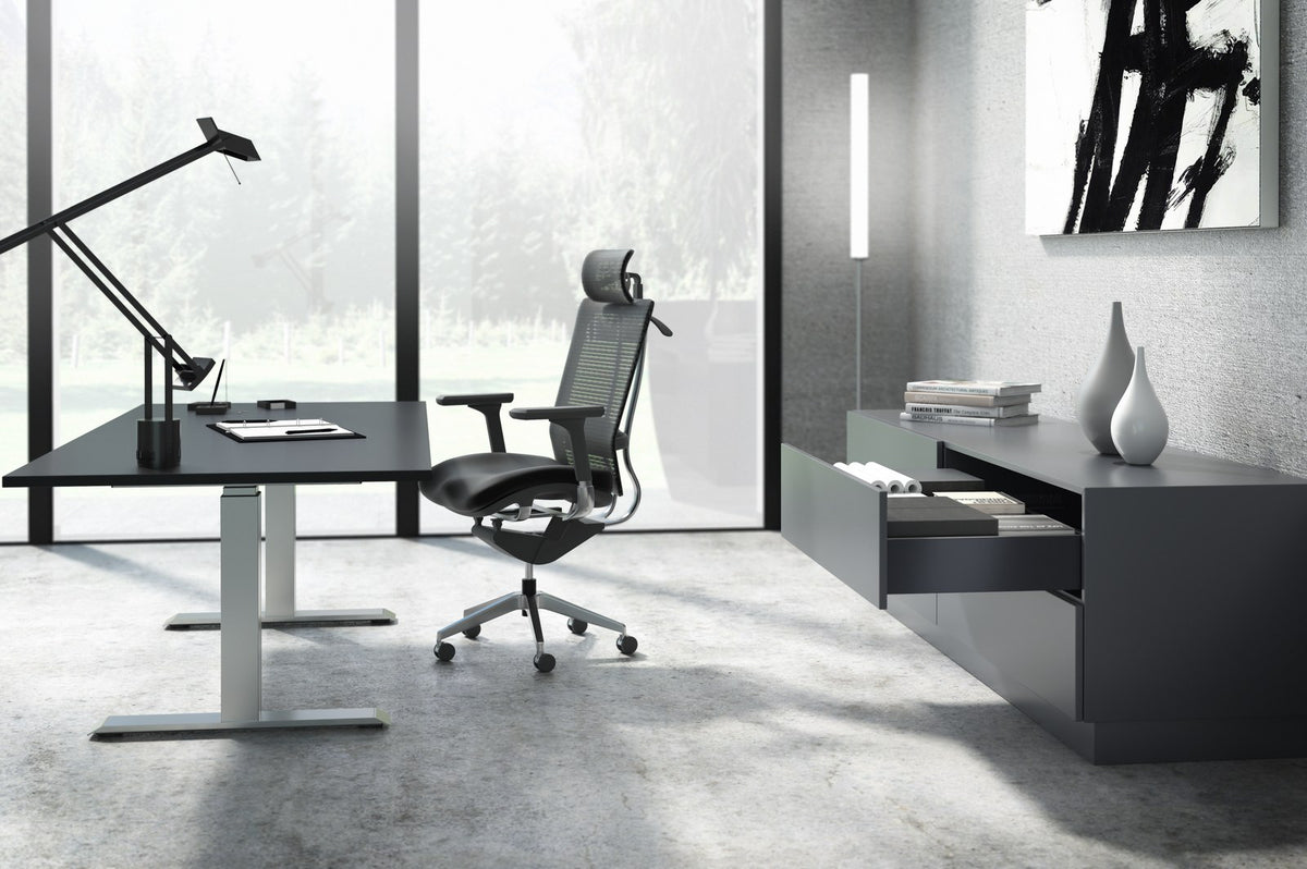 Sertar AvanTech You H139, montat într-un interior modern, combinație alb și antracit