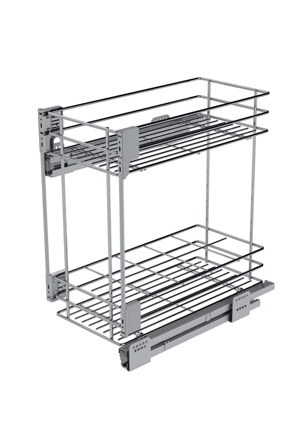 Coș Jolly Green Line Art. 004, vedere de studio cu cele două coșuri cromate