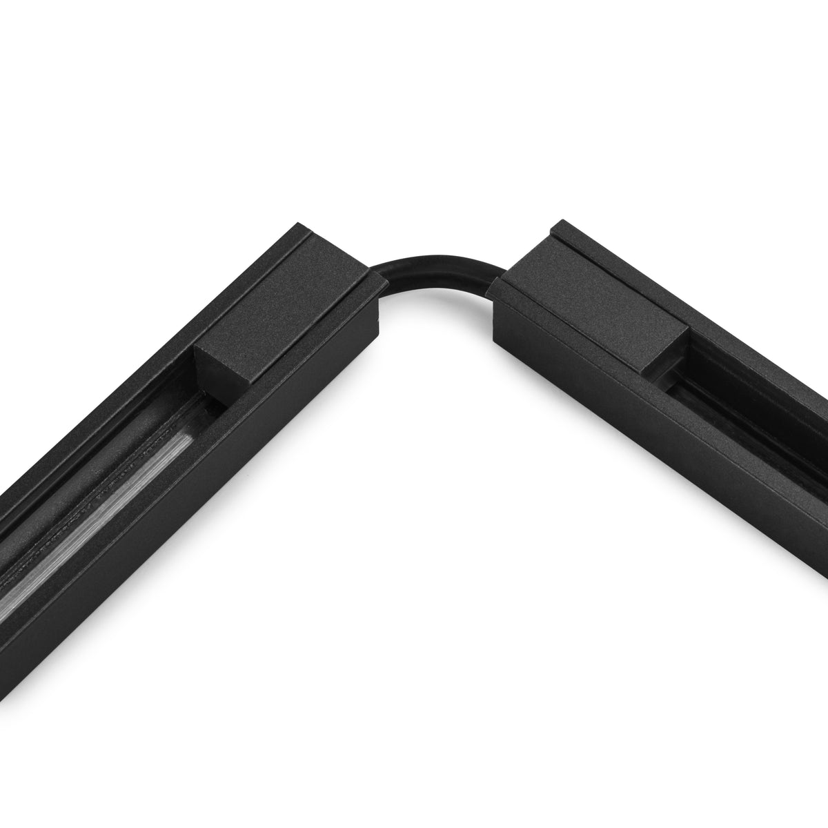 Conector unghiular DIWO montat între două tronsoane de șină, schimbare de direcție