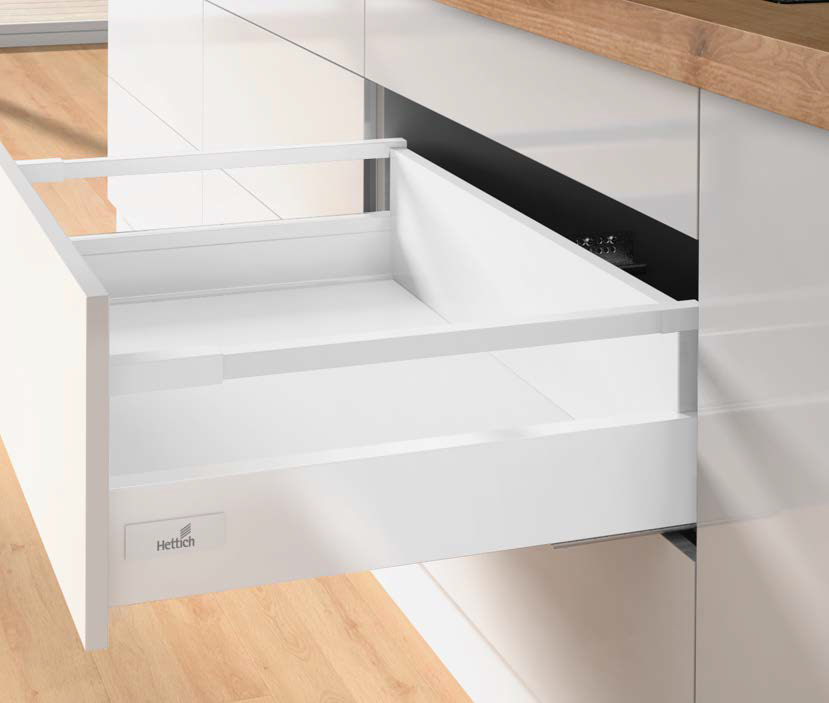 Sertar InnoTech Atira H144, finisaj alb, extras dintr-un corp de bucatarie