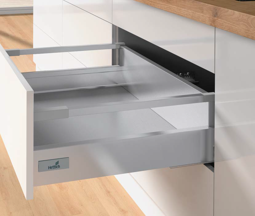 Sertar InnoTech Atira H144, finisaj silver, extras dintr-un corp de bucatarie