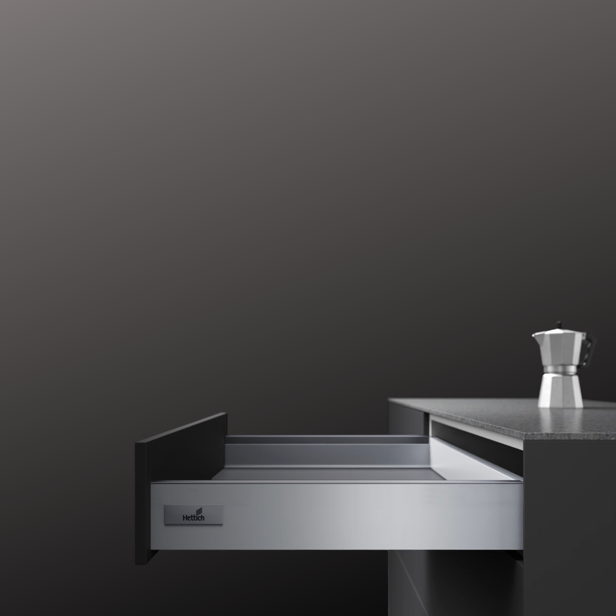 Sertar InnoTech Atira H70, detaliu studio pe fundal negru