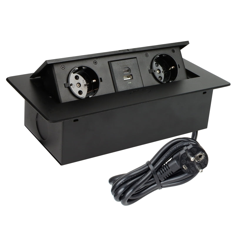 Priză Kombi Box USB, finisaj Negru