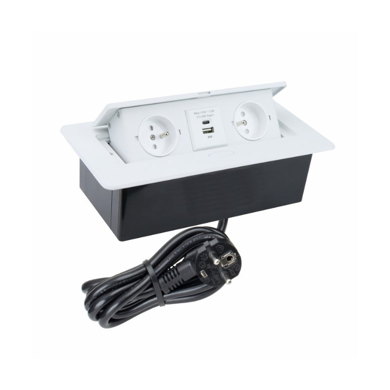 Priză Kombi Box USB, finisaj Alb