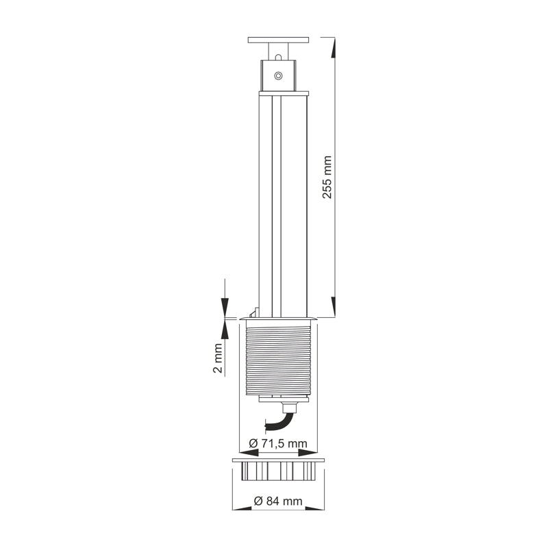 Lift Box USB - schemă tehnică cu dimensiuni
