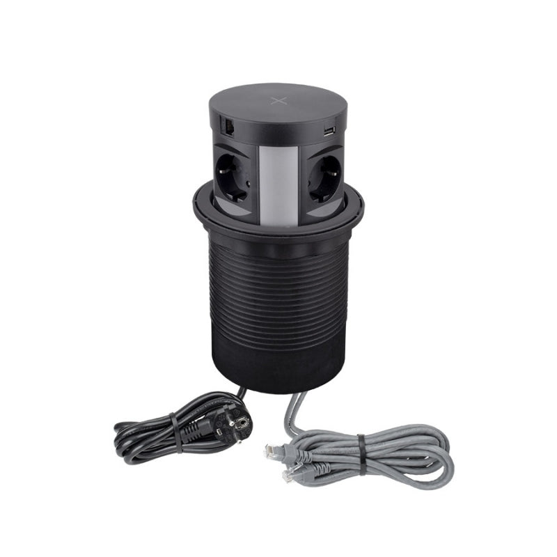 Priză retractabilă Multi Box, încărcare wireless prin inducție