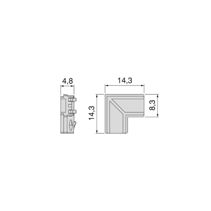 Conector L pentru profil PYXIS - imagine 3