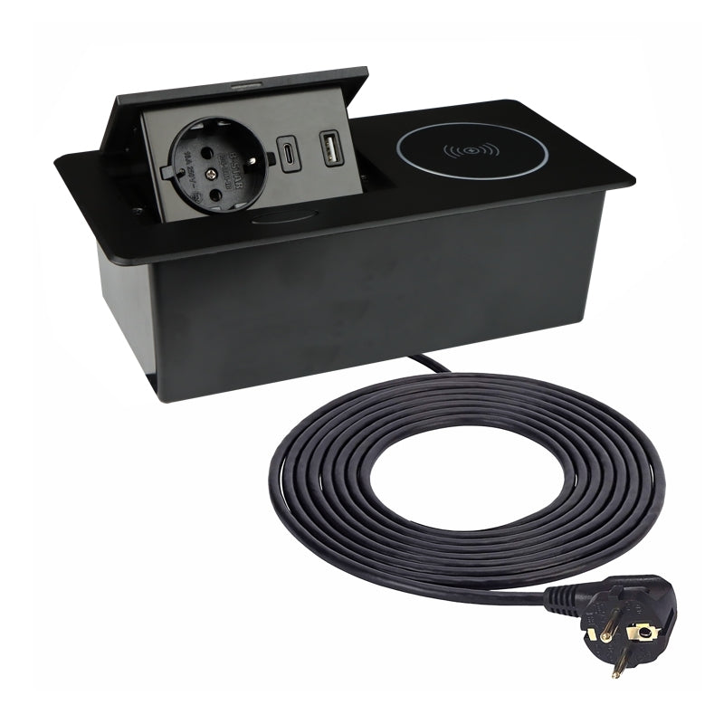 Priză Zeo Box, detaliu priză Schuko și USB